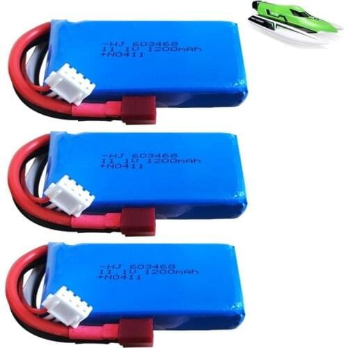 3S 11.1V 1200mAh Lipo Battery for WLtoys Car WL915 High Speed Vehicle F1 Racing Boat Parts RC Battery