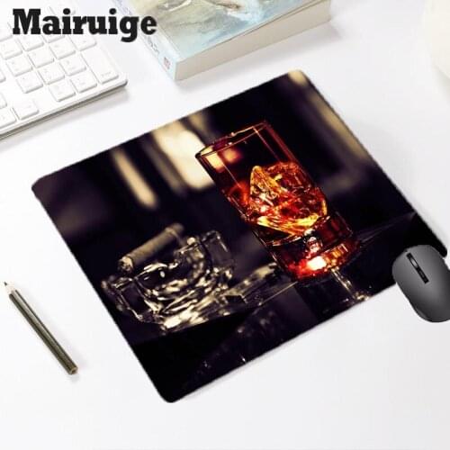 Small Mouse Pad Office Gaming PC Laptop Gaming Accessories Wrist Rest Whiskey Glass Desk Mat Rubber Non-slip Gamer Mousepad