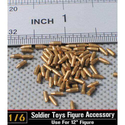5 pieces/set 1/6 Scale MP40 Copper Bullets Pistol Bullets Model Parabellum 9mm For 12" Action Figure Toys Accessory
