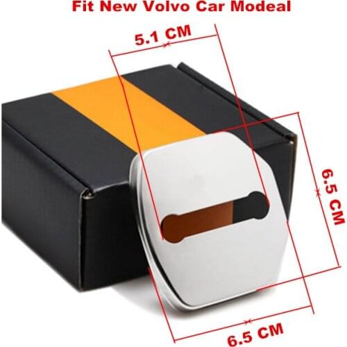 Set of 4Pcs Silver Car Door Lock Protective Cover For Most Of Volvo XC60 S60L XC90 V90 S90 S60 V60 S80 V40 S40 Four DoorLocks