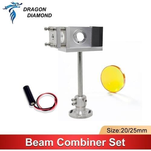 Beam Combiner Set 20/25mm ZnSe Laser Beam Combiner + Mount + Laser Pointer for CO2 Laser Engraving Cutting Machine