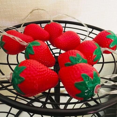 New Red Strawberry Light String Childrens Room Decoration Lamp 10LED Lamps Lighting Shine Energy Saving INS Night Lights