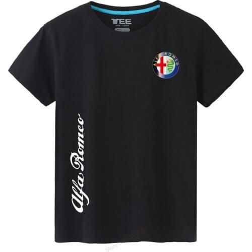 2019 New Arrival Men Cool Alfa Romeo T-Shirt short Sleeved O neck solid colour T shirt