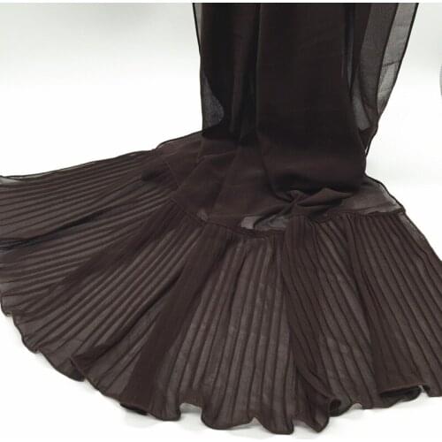 New design fashion patchwork pleat bubble chiffon half wrinkle drape stitching solid headband hijab muslim wraps scarf 50pcs/lot