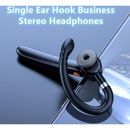 Single Business Ear-hook Wireless Bluetooth Headset 5.0 Support Button+Touch Control Earphone Noise Reduction Stereo Earpiece