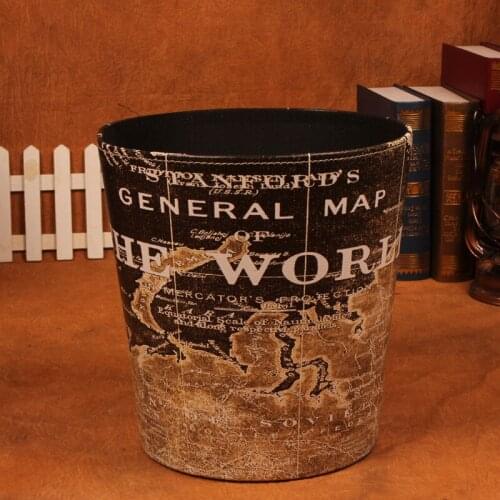 No cover retro fashion creative trash trash baskets antique European home decor living room wastebasket Wholesale