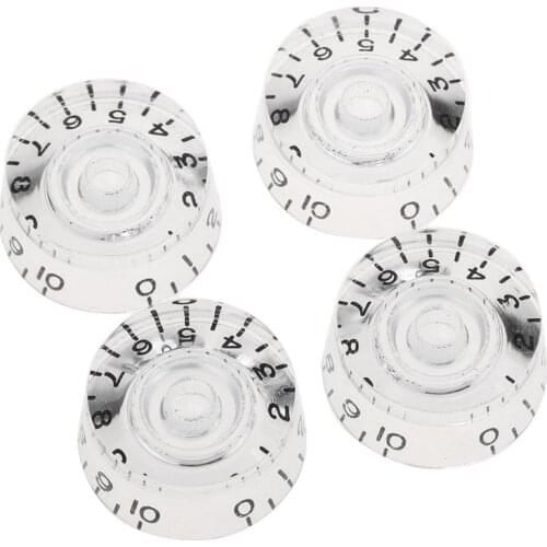 Musiclily Pro Imperial Inch Size Guitar Speed Control Knobs Compatible with USA Made Les Paul Style, Transparent (Set of 4)