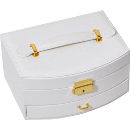 Jewelry Box High Capacity PU Leather Necklace Earrings Rings Bracelets Jewelry Box Portable Travel Casket
