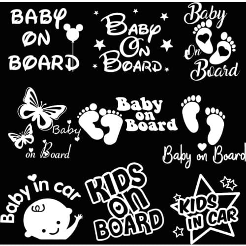 Car Sticker Vinyl Hobby Car Decal Baby On Board Vinyl 3D Funny Kid Silver Decal Reflective Sticker on Car Styling