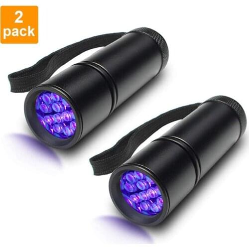 1/ 2pcs Purple-Light Flashlight LED Strong Light Three Modes Adjusted Zoom Aluminum Alloy USB Rechargeable Torch