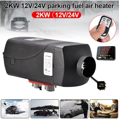 2KW 12V/24V Car Parking Fuel Air Heater Ignition Copper Heater Integrated Auto LCD Display Remote Control Diesel Air Heater