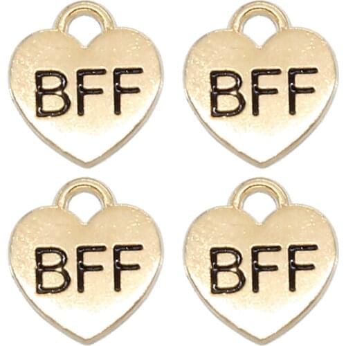 20pcs BFF Heart Shaped Forever Best Friend Pendant DIY Jewelry Findings Pendant Jewelry Accessories Wholesale