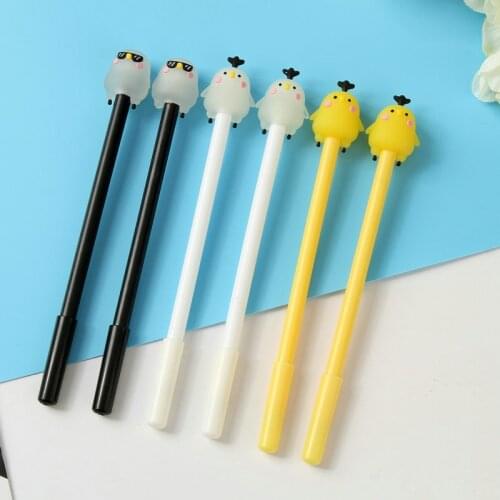 24 Pcs Korean Creative Cartoon Black Pen Neutral Pen Office Signature Kawaii School Supplies Pen for Writing Material Escolar