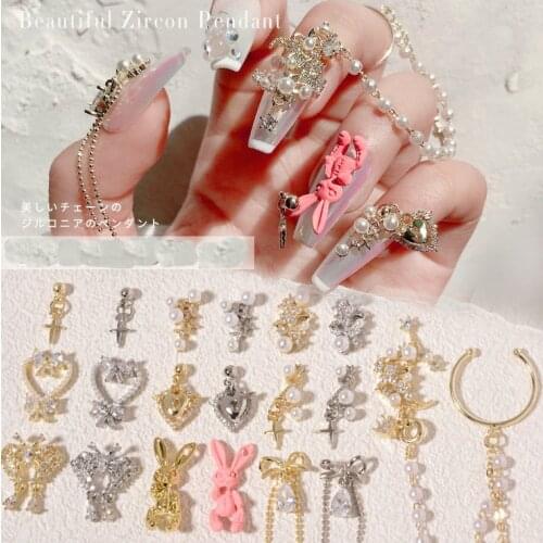 5pcs/lot, 3d Nail Art Elegant Designs Zircon Jewelry Crystal Rhinestones With Alloy For Nail Tips Decorations