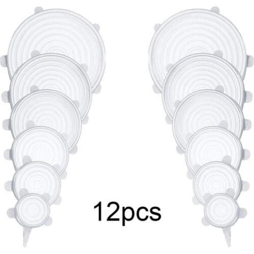 6pcs Silicone Cover Stretch Lids Reusable Airtight Food Wrap Covers Keeping Fresh Seal Bowl Stretchy Wrap Cover Kitchen tool 5z