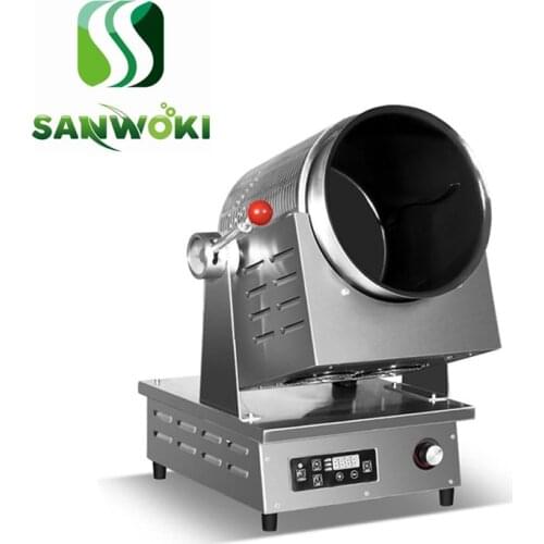 Electromagnetic heating commercial fried dished machine Chinese food cooking machine Drum cooking robot stirring cooking pot