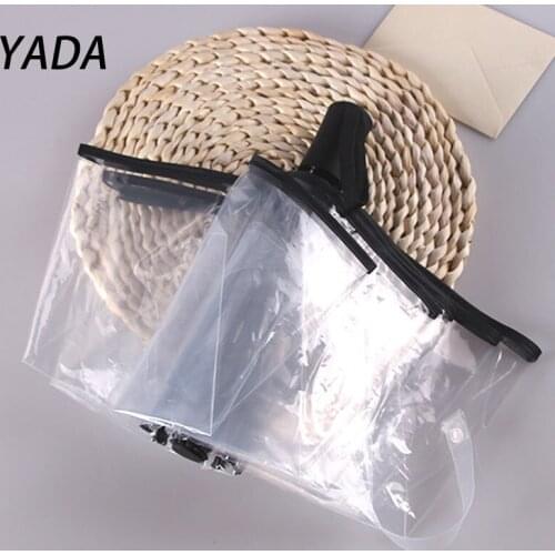 YADA Automatic Transparent Umbrella Sun And Rainy Three Folding Compact Umbrella For Womens Windproof Fold Umbrellas YS210033