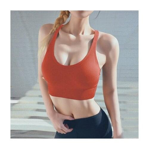 Breathable Women Yoga Tops Bra sports bra Cross-Back Crop Bra Solid Color Fitness bra Sports Wear Outdoor Exercise Clothes