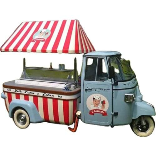 Electric Ape Tricycle Mobile Coffee Fast Food Vending Cart Hot Dog Ice Cream Trucks Trailer Van for Sale