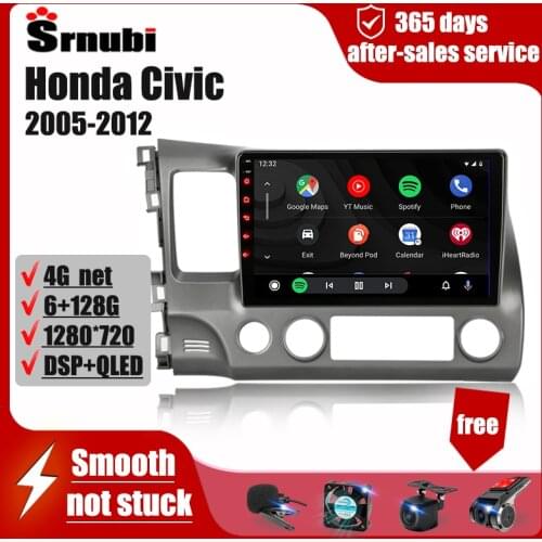 For Honda Civic 2005-2012 Android Car Stereo Radio Multimedia Video Player Navigation audio speakers 2 Din 4G Audio DVD carplay