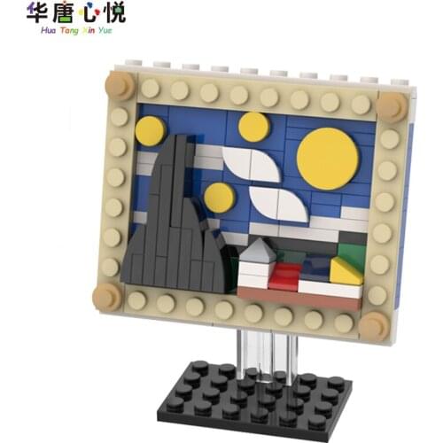 MOC City Painting Simplicity Model Assemble Educational Toys Gifts For Children Ornaments Birthday Present Building Blocks City