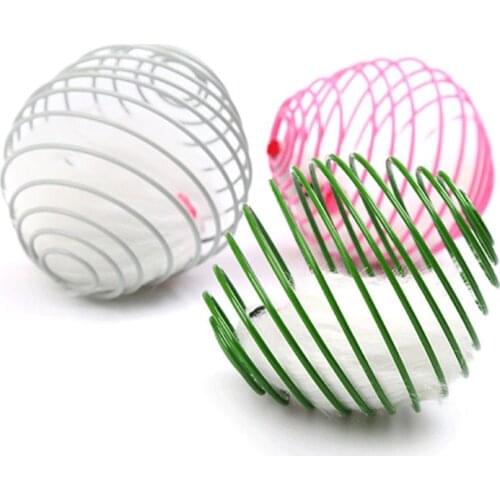 Interactive Wide Colorful Cat Coil Spiral Spring Ball Toys with Plush Mice in for Cats Kittens Swatting Biting Active