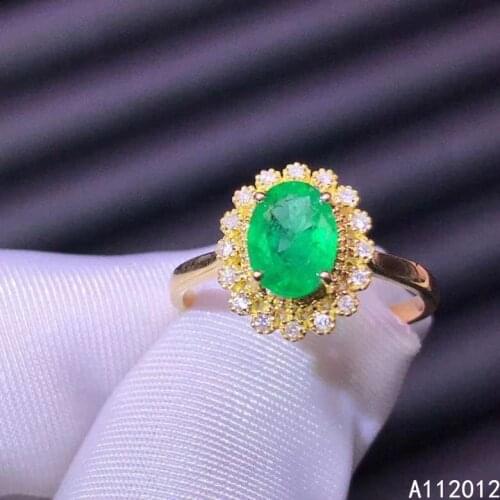 KJJEAXCMY fine jewelry S925 sterling silver inlaid natural Emerald new girl exquisite ring support test Chinese style