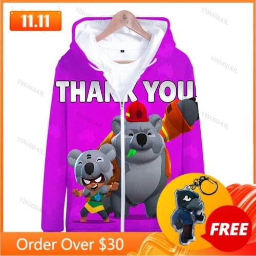 Nita Boys Girls Cartoon Jacket Tops Teen Clothes Browlings 3 To 14 Years Spike Kids Hoodies Browlers 3D Printed Sweatshirt