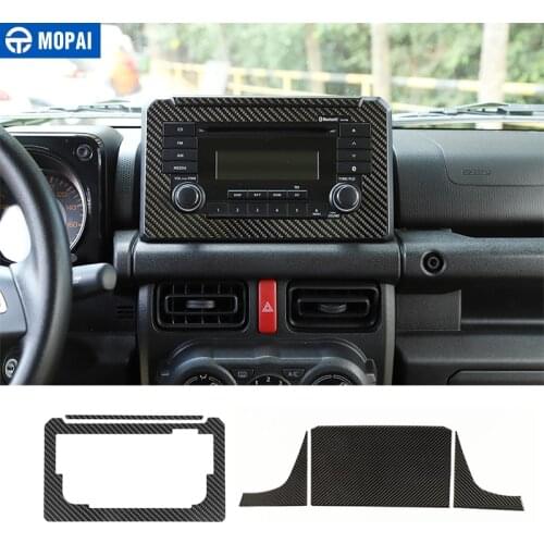 MOPAI Carbon Fiber Stickers for Jimny JB74 2019+ Car CD Screen Decoration Cover for Suzuki Jimny 2019 2020 Interior Accessories