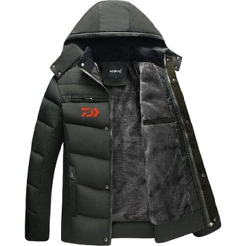 2020 Outdoor Daiwa Fishing Clothing For Men Autumn Winter Waterproof Warm Fishing Jackets Patchwork Hooded Mountaineering Suits