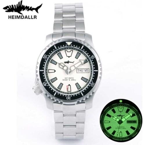 HEIMDALLR Sapphire Crystal Men Watch Japan NH36A Automatic Dive 200m Watch Stainless Panoramic Luminous Mechanical Wristwatch