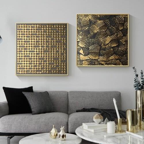 Abstrac Wall Art Luxury Posters and Prints Flower Wall Painting Nordic Black Gold Canvas Painting for Home Living Room Decor