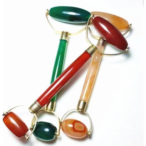 Natural Agate Jade Beauty Machine Massage Stick Jade Roller Slimming Face and Neck Lifting and Wrinkle Removing Skin Care Spa