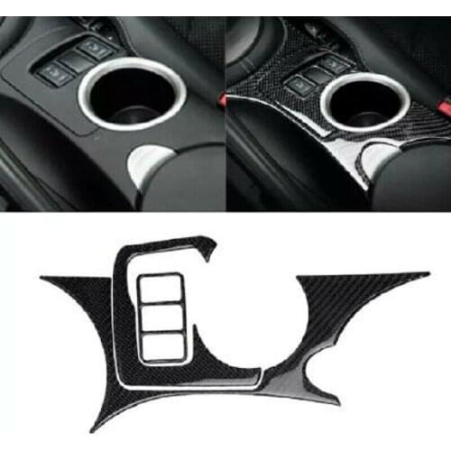 Carbon Fiber Interior Console Panel Cupholder Seat Adjust Switch For Nissan 370Z Z34 2009-2020