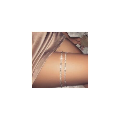 Beach Hot Sexy Thigh Leg Body Chain Beach Jewelry Bikini Belly Body Waist Link Sexy flash drill thigh chain For Women