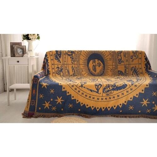 Sun Constellation Printed Sofa Blanket Home Living Room Sofa Cover Throw Blanket Modern Chair Sofa Cover Slipcover Bedspread