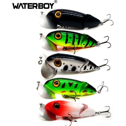 WATERBOY Popper Fishing Lure 2 Section Jointed Lifelike 6cm 8.5g Topwater Swimming Artificial Fishing Bait Lure Pesca