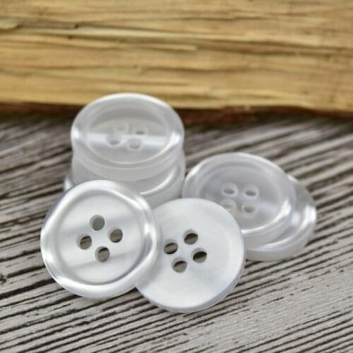 1000 pieces 9-25mm 4 holes beaded fine side resin buttons for men and women shirt coat white button spot sewing on dress