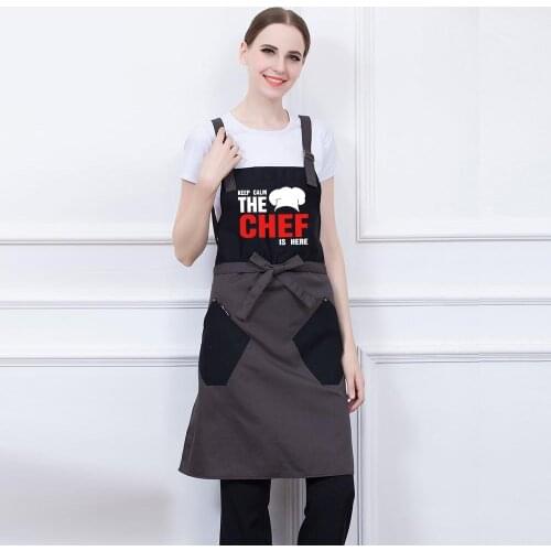 Chef Work Wear Aprons Kitch Halter Neck Adjustable Bbq Home Cooking Waiter Anti-dirty Long Apron Uniform
