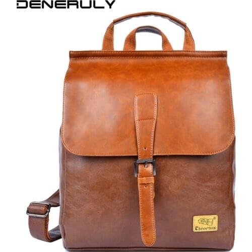 Vintage Leather Women Backpack High Quality Backpacks For Teenage Girls Black Travel Sac A Dos Femme Luxury Designer Back Bag