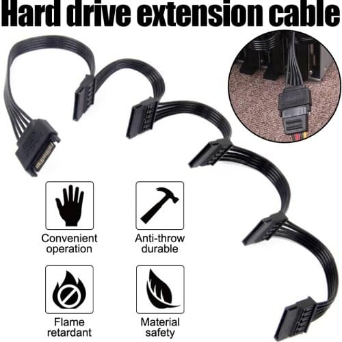 SATA 76cm 1 to 5 SATA Hard Drive Power Supply Splitter Cable Cord for DIY PC Sever 15 Pin SATA Power Adapter