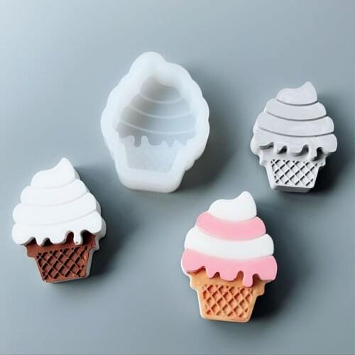 Ice Cream Shape Silicone Molds Fondant Figures Gypsum Silica Gel Diy Aromatherapy Plaster Silicone Mould For Cake Decoration