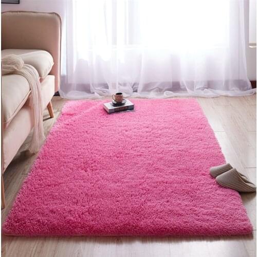 Super Soft Silk Wool Rug Indoor Modern Shag Area Rug Silky Rugs Bedroom Floor Mat Baby Nursery Rug Children Carpet