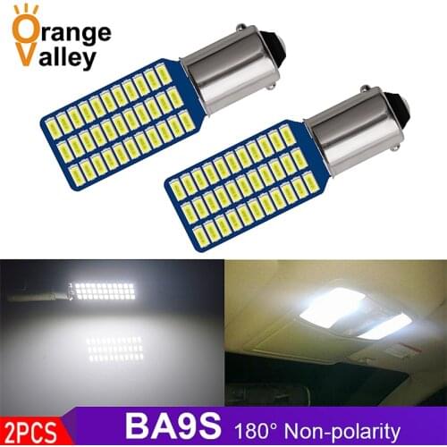 2pcs T4W BA9S LED H6W 15 33 LED For Car Rear Interior light 4014 SMD Auto License Plate Light Reading Lamp Non-Polarity DC12V