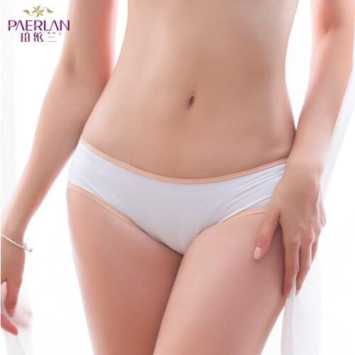 PAERLAN Seamless Siamese Low Waist Sexy White Panties Women Breathable Autumn Briefs Low Waist Panties Lycra Comfortable Panties