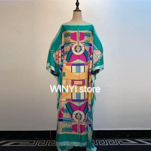 2020 New Runway Maxi evening dresse Womens Batwing Sleeve Halter Loose Ruffles Casual Floral Printed Boho Beach Long Dress