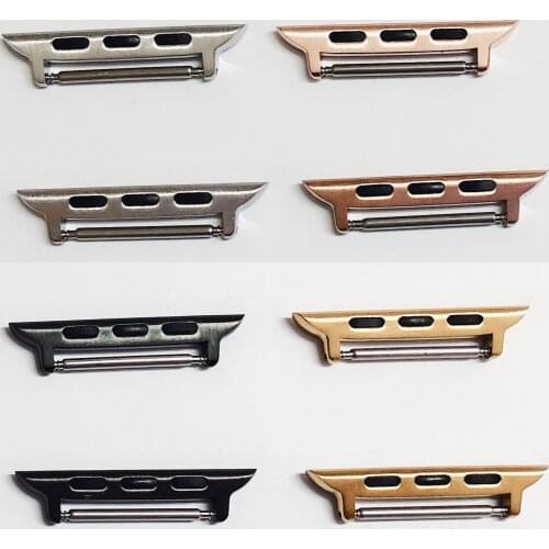 1 Pair Watchbands Accessories for Apple Watch Adapter Stainless Steel Band Connection Adapters for iWatch Series 4 44mm 40mm