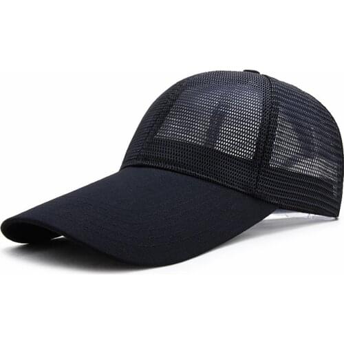 11cm long visor large head Man Big Size Causal Peak Hats Cool Full Mesh Sports Sun Hat Man Plus Size Cotton Baseball Cap 56-62cm