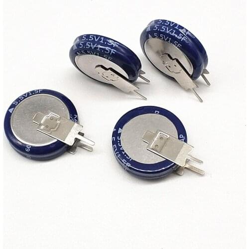 2pcs Original SE-5R5-D155VYV 5.5V1.5F button capacitor V-type energy storage memory 5.5V 1.5F