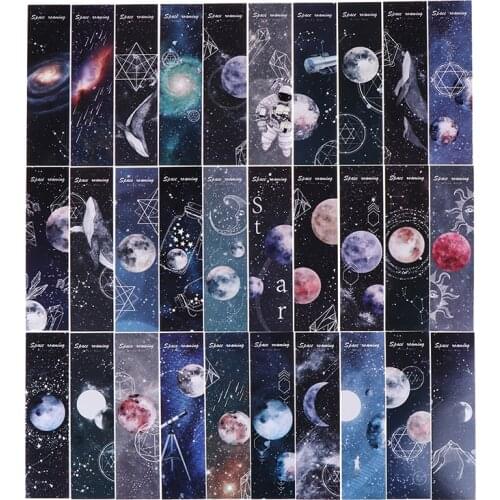 30pcs Cartoon bookmarks for books/Share/book markers/tab for books/stationery Gift Stationery card Roaming space Paper bookmarks